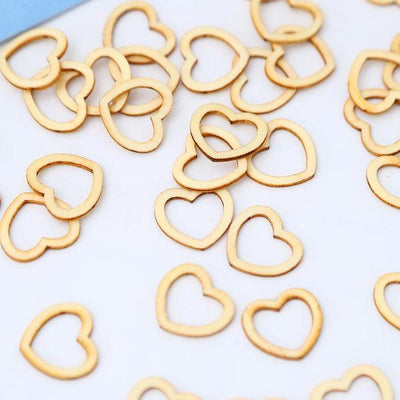 100pcs x Wooden Hollow Heart Shape 2.1cm Table Scatter Embellishment - Warwick Screenprinting and Embroidery