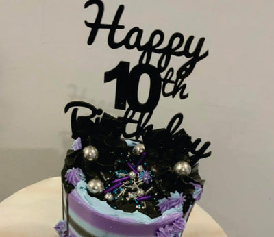 Happy 10th Birthday Cake topper - Warwick Screenprinting and Embroidery