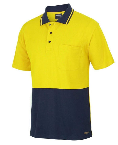 Hi-Vis S/S Cotton Pique Trad Polo 6HVQS - Warwick Screenprinting and Embroidery