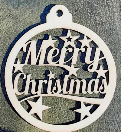 Personalized Wooden Christmas decoration - Merry Christmas - Warwick Screenprinting and Embroidery