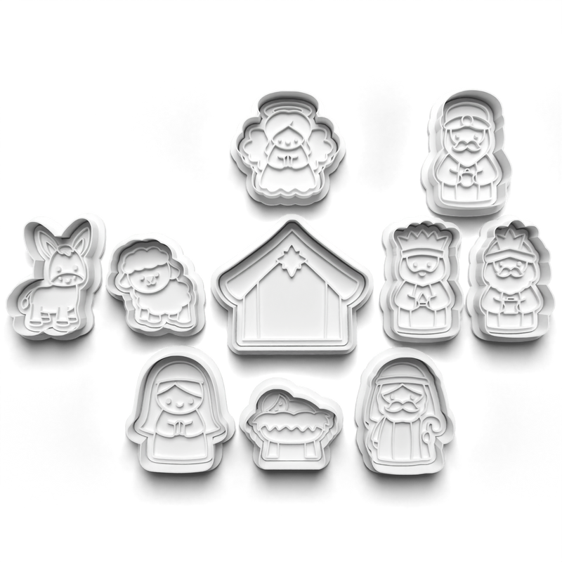 Christmas Nativity cookie cutter and fondant stamp