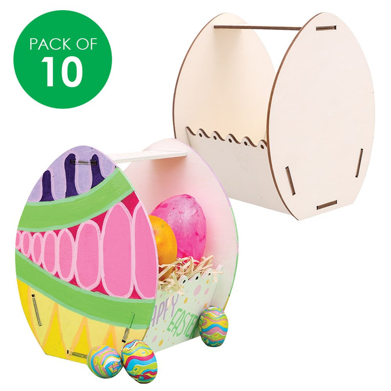 Wooden Egg Baskets - Pack of 10