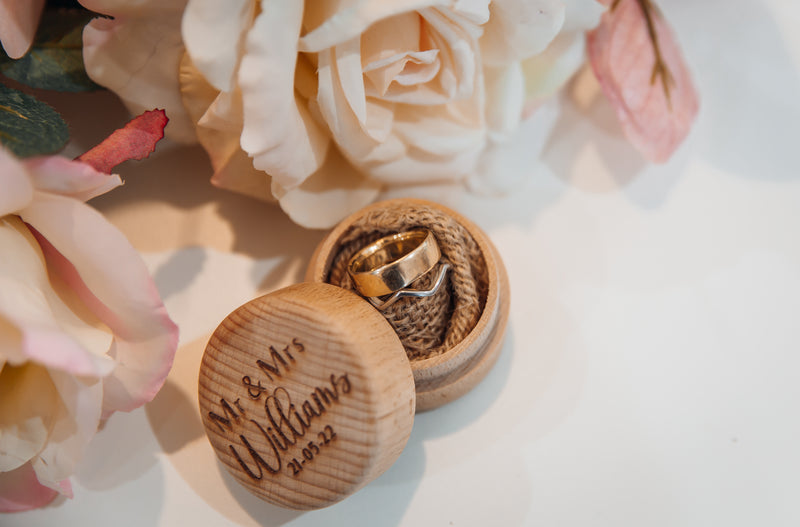Beech Wedding Ring Box - Wooden Engagement Ring Box