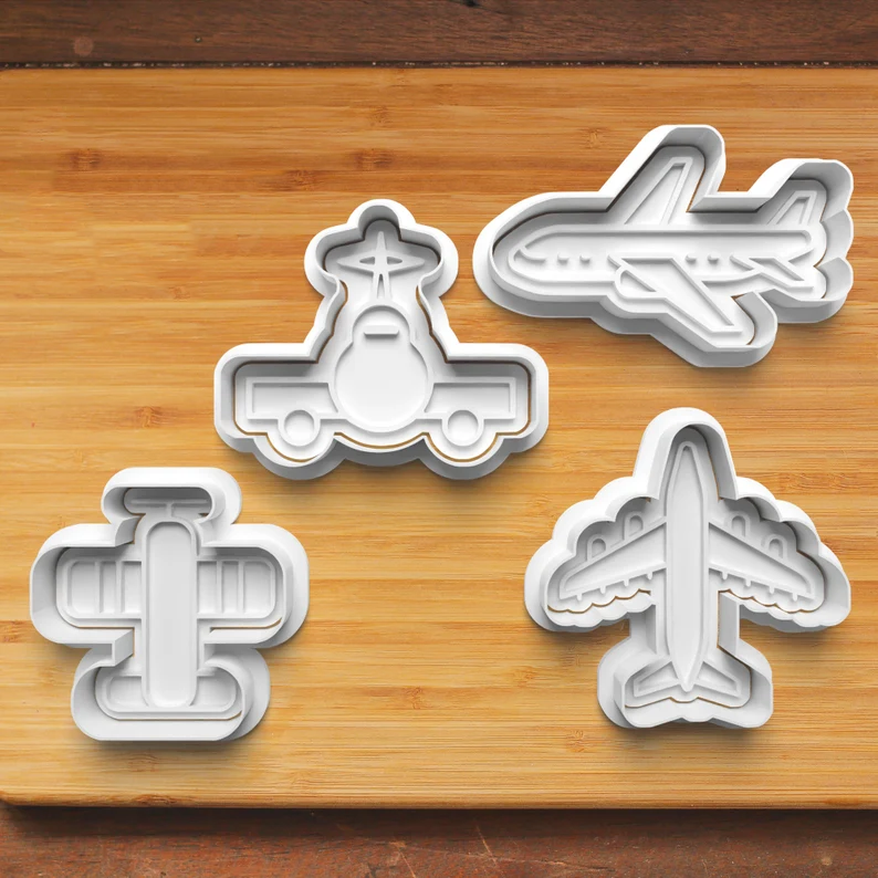 Aeroplane Cookie Cutters And Fondant Stamp