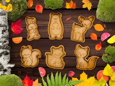 Woodland Creature Cookie Cutter & Fondant Stamp