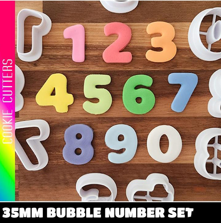 balloon bubble numbers Cookie & Fondant Cutter Set