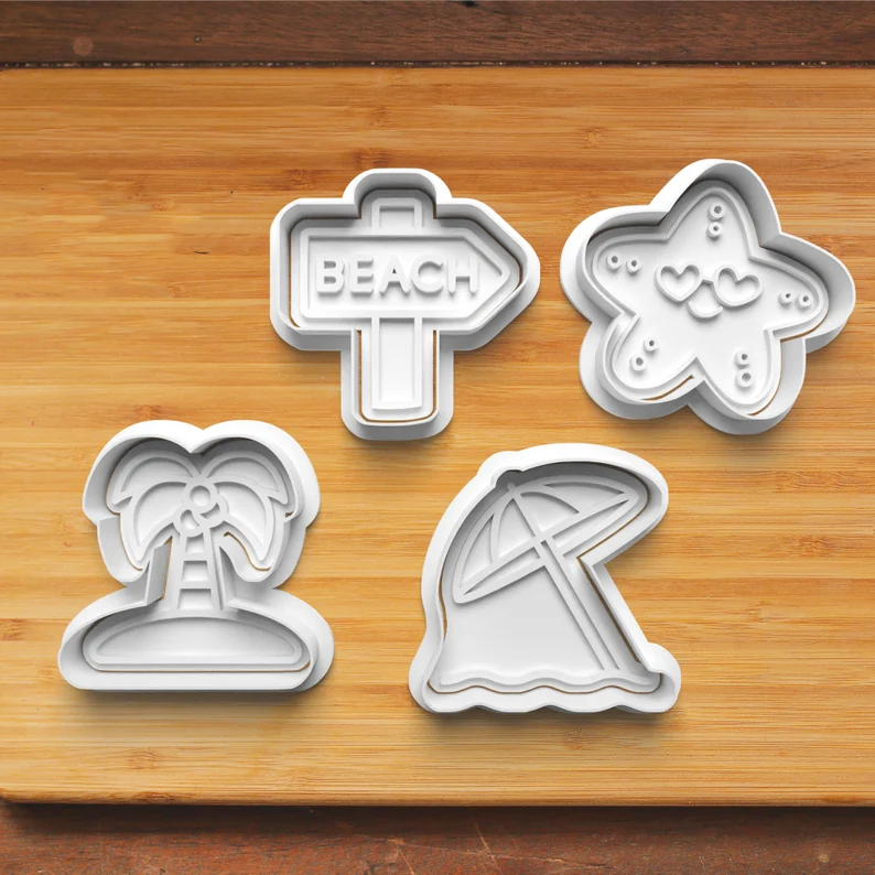 Beach / Holiday Theme Cookie Cutters And Stamp