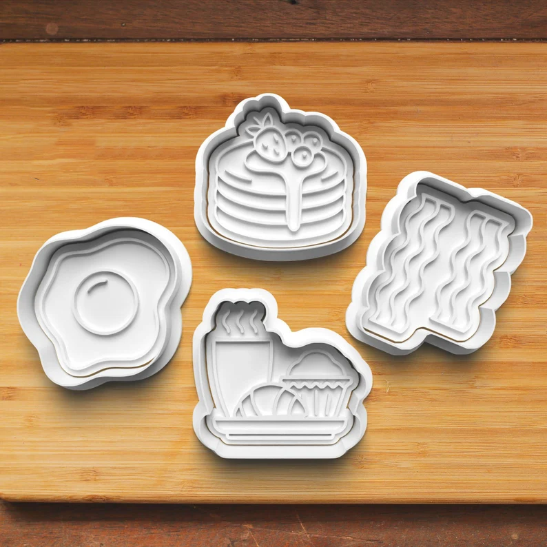 Breakfast Theme Cookie Cutters And Stamp