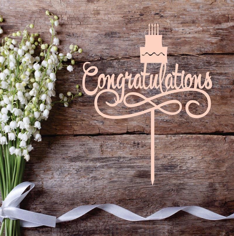 Congratulations Cake Topper with Cake Image - Warwick Screenprinting and Embroidery