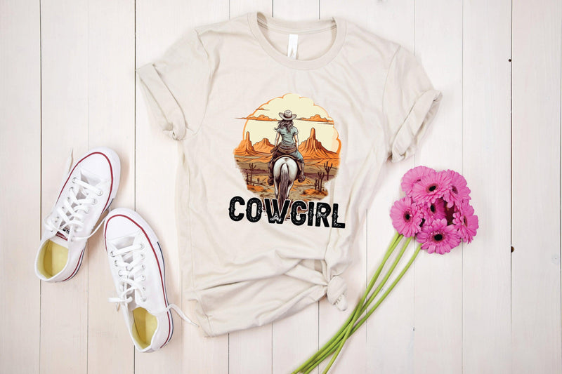 Cowgirl on a horse Graphic Tee - Warwick Screenprinting and Embroidery