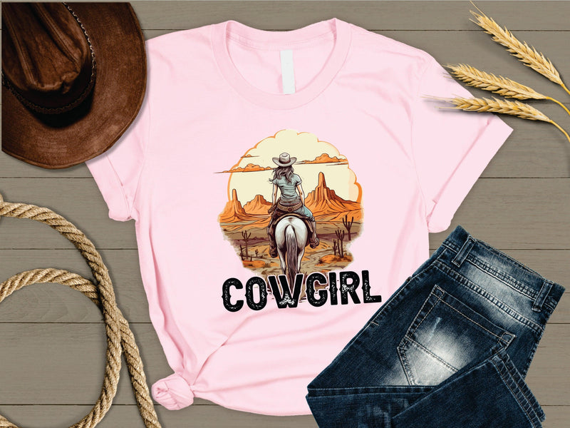 Cowgirl on a horse Graphic Tee - Warwick Screenprinting and Embroidery
