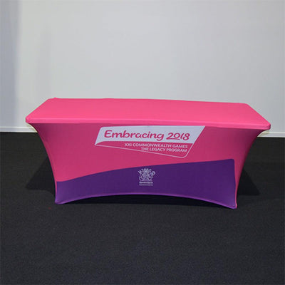 Custom Print Stretch Table Cover / Table cloth - Warwick Screenprinting and Embroidery