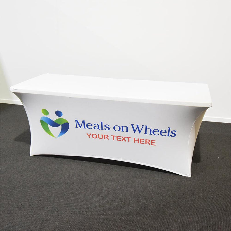 Custom Print Stretch Table Cover / Table cloth - Warwick Screenprinting and Embroidery