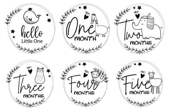 Cute Animal Baby Milestone discs or birth Announcement - Warwick Screenprinting and Embroidery
