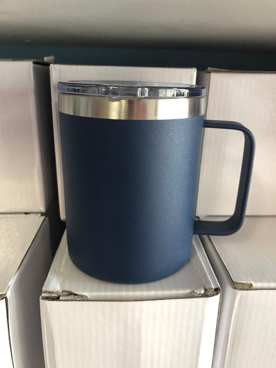 Dual Wall Insulated Stainless Steel Coffee/Camping Mug 12oz 355ml with handle - Warwick Screenprinting and Embroidery