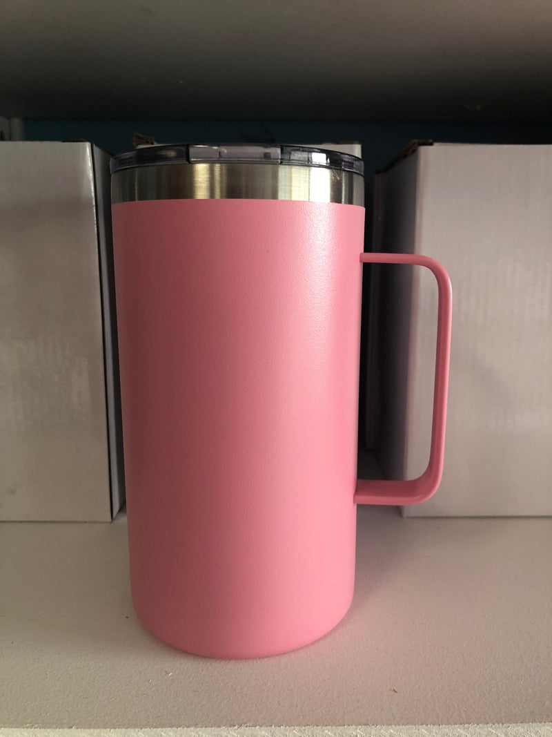 Dual Wall Insulated Stainless Steel Coffee/Camping Mug 24oz 700ml with handle - Warwick Screenprinting and Embroidery