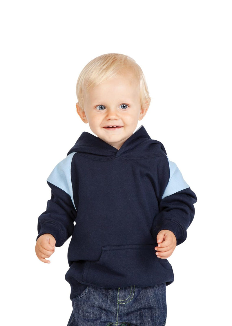 Infant Kids Shoulder Contrast Panel Hoodies     F335PP