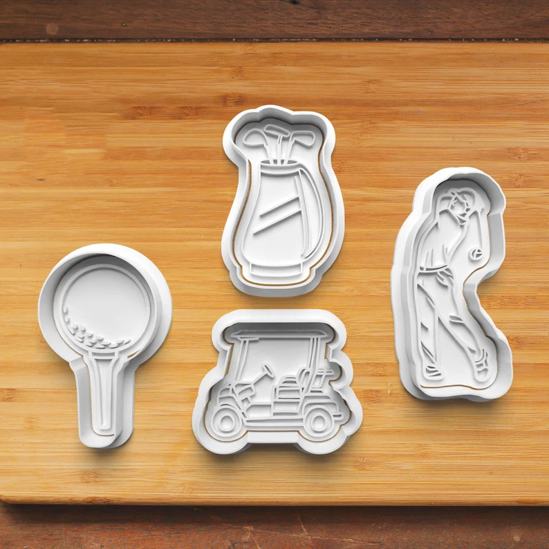 Golf Theme Cookie Cutters And Fondant Stamp