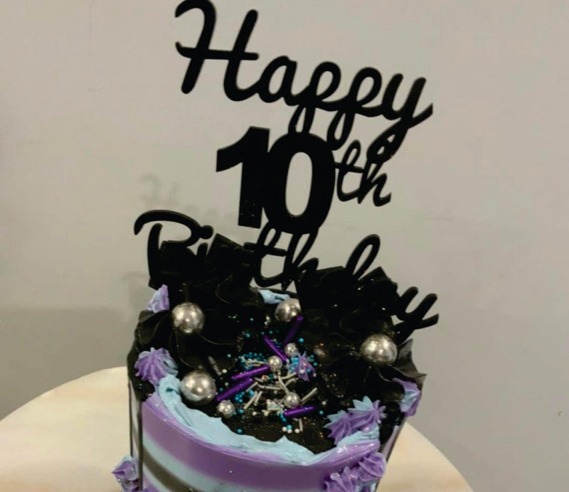 Happy 10th Birthday Cake topper - Warwick Screenprinting and Embroidery