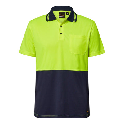 HI VIS LIGHTWEIGHT SHORT OR LONG SLEEVE MICROMESH POLO WITH POCKET WSP208 WSP209 - Warwick Screenprinting and Embroidery