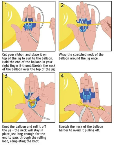 How to tie a balloon using the balloon tie tool