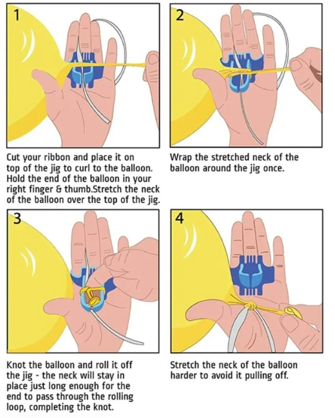 How to tie a balloon using the balloon tie tool