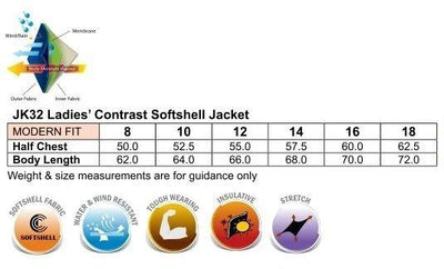 JK32 WHISTLER Softshell Contrast Jacket Ladies' - Warwick Screenprinting and Embroidery