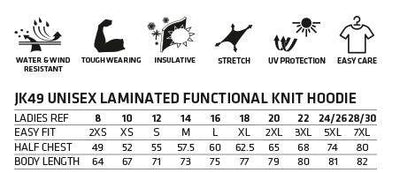 JK49 Laminated Functional Knit Hoodie - Grey/Black - Warwick Screenprinting and Embroidery