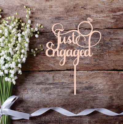 Just Engaged Cake Topper - Warwick Screenprinting and Embroidery
