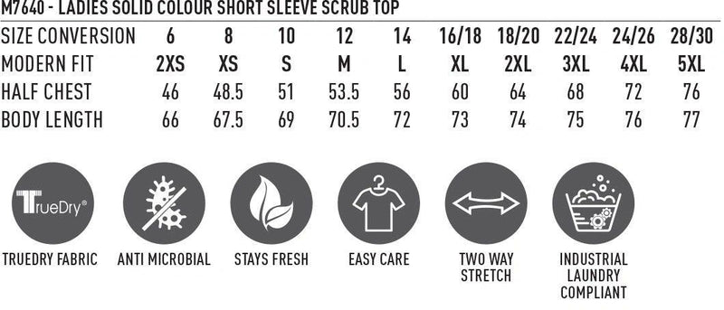 Ladies M7640 Scrub Top (Benchmark Health) - Warwick Screenprinting and Embroidery