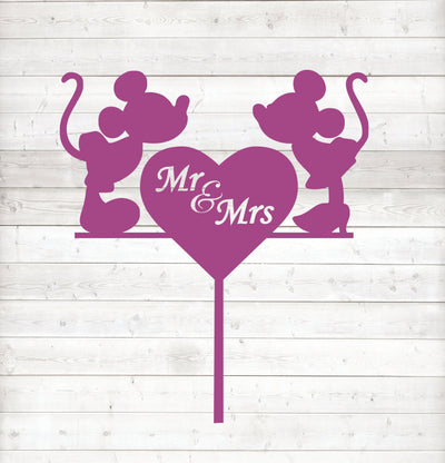 Mr & Mrs Mouse Cake Topper - Warwick Screenprinting and Embroidery