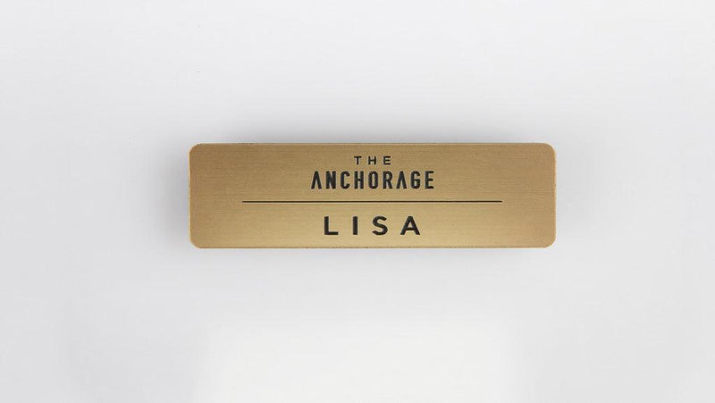Name Badge - Gold background - Warwick Screenprinting and Embroidery