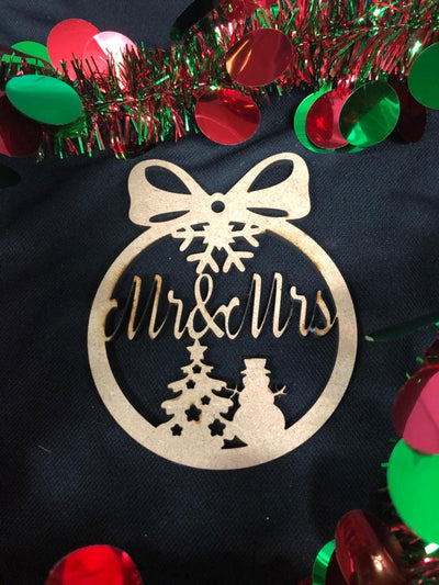 Personalized Wooden Christmas decoration - Snowman & Tree - Warwick Screenprinting and Embroidery