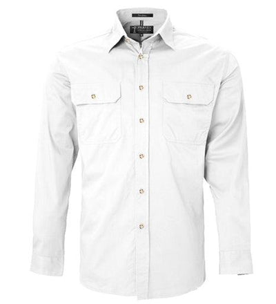 Pilbara men's open front long sleeve shirt RM500BT - Warwick Screenprinting and Embroidery