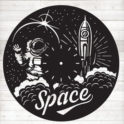 Space Wall Clock 40cm - Warwick Screenprinting and Embroidery