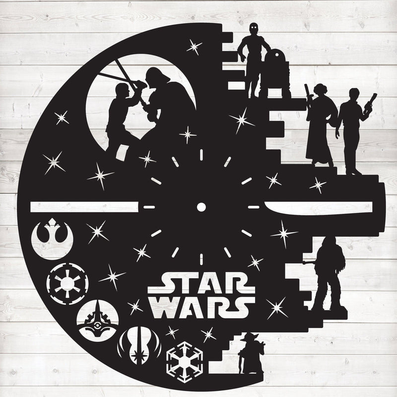 Star Wars Wall Clock 40cm - Warwick Screenprinting and Embroidery