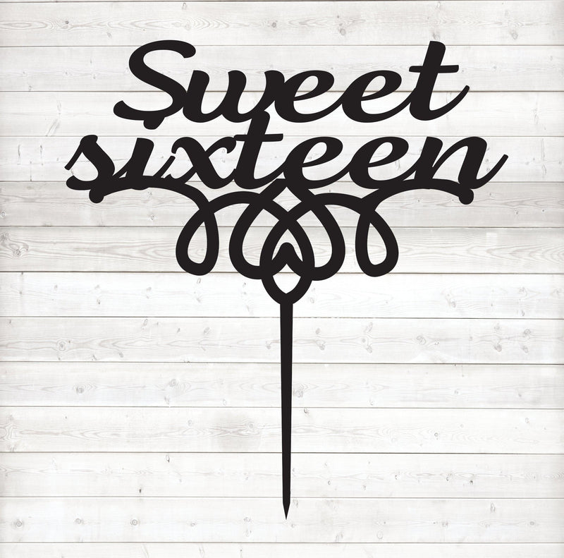 Sweet Sixteen Cake Topper - Warwick Screenprinting and Embroidery