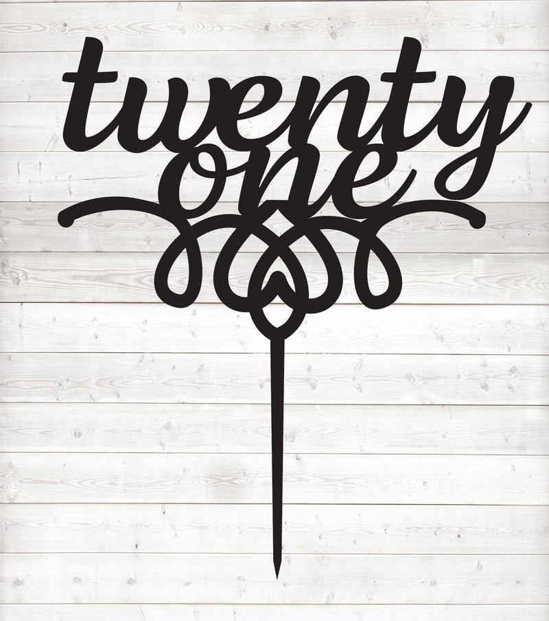 Twenty One Cake Topper - Warwick Screenprinting and Embroidery