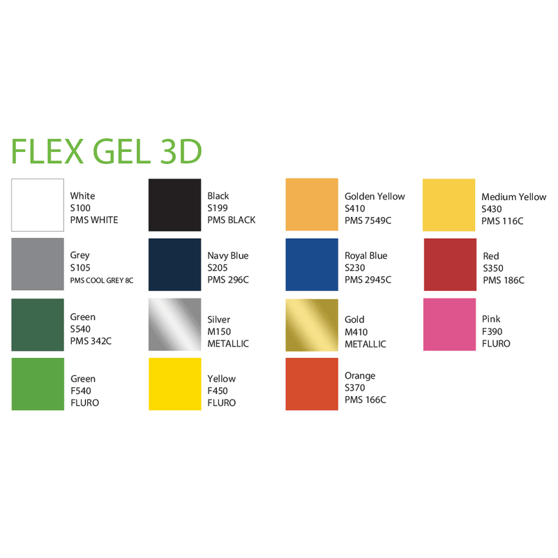 Velflex Heat Transfer Vinyl - Flex Gel 3D Range - Warwick Screenprinting and Embroidery