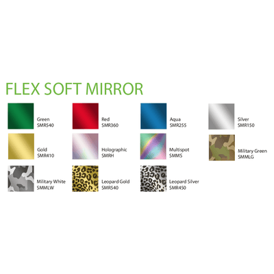 Velflex Heat Transfer Vinyl - Flex Soft Mirror Range - Warwick Screenprinting and Embroidery