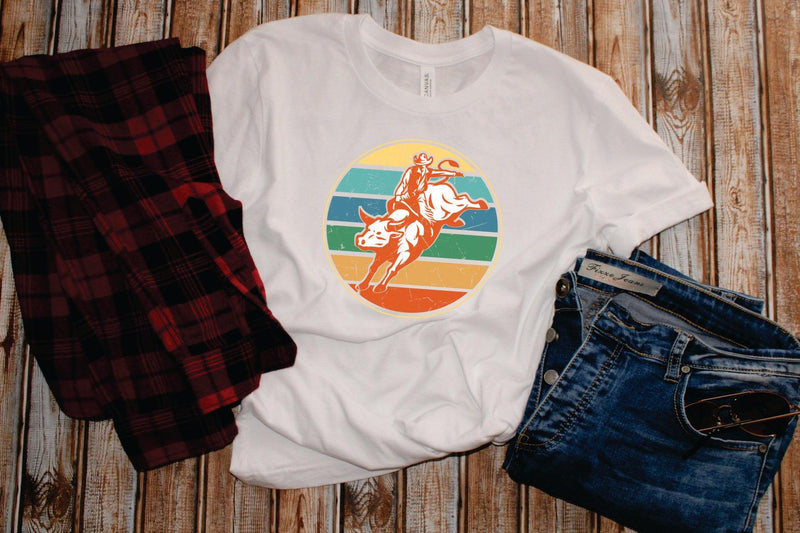 Vintage Bull Rider Graphic Tee - Warwick Screenprinting and Embroidery