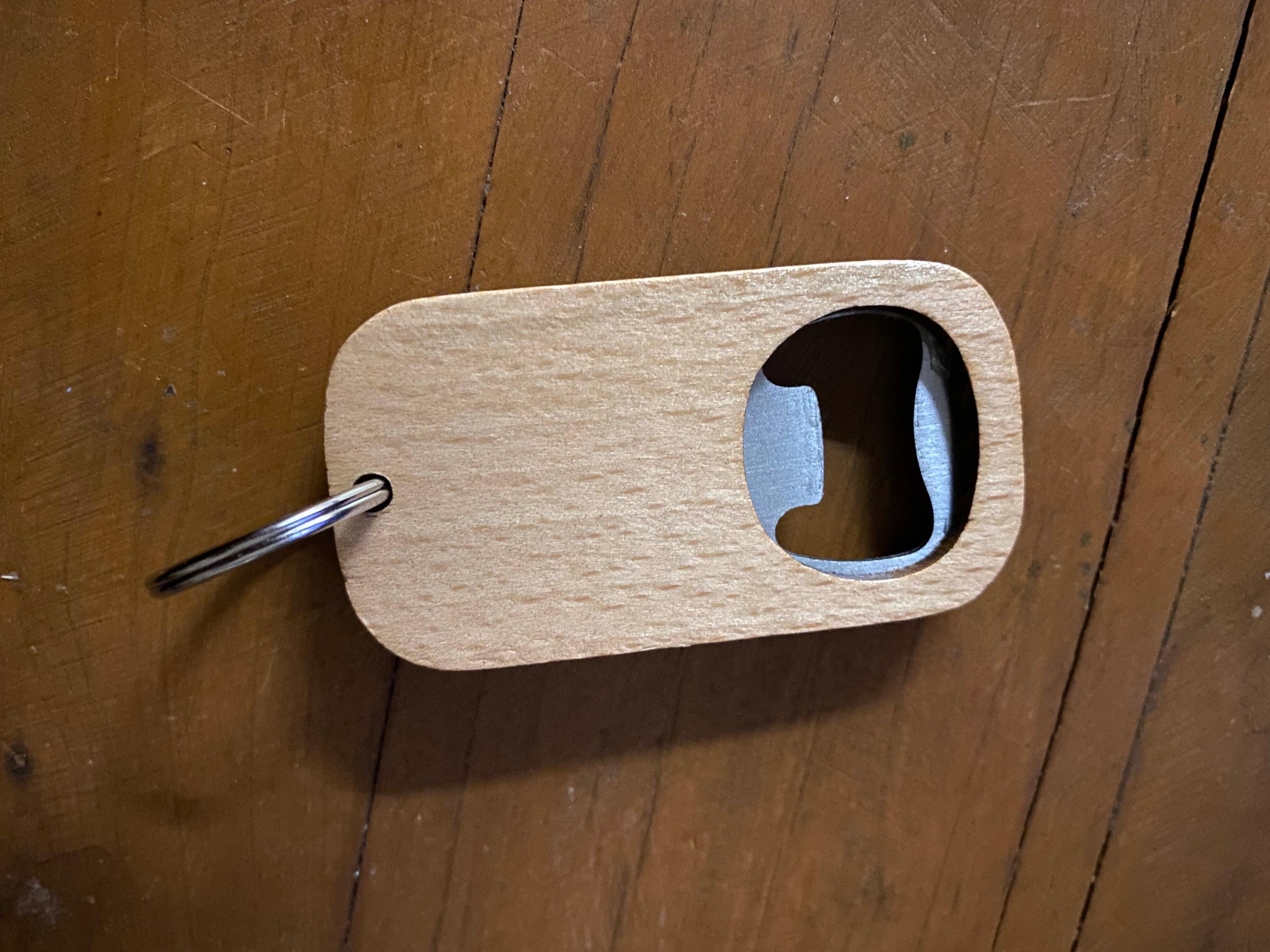 wooden Bottle opener with Keyring – Warwick Screenprinting and Embroidery